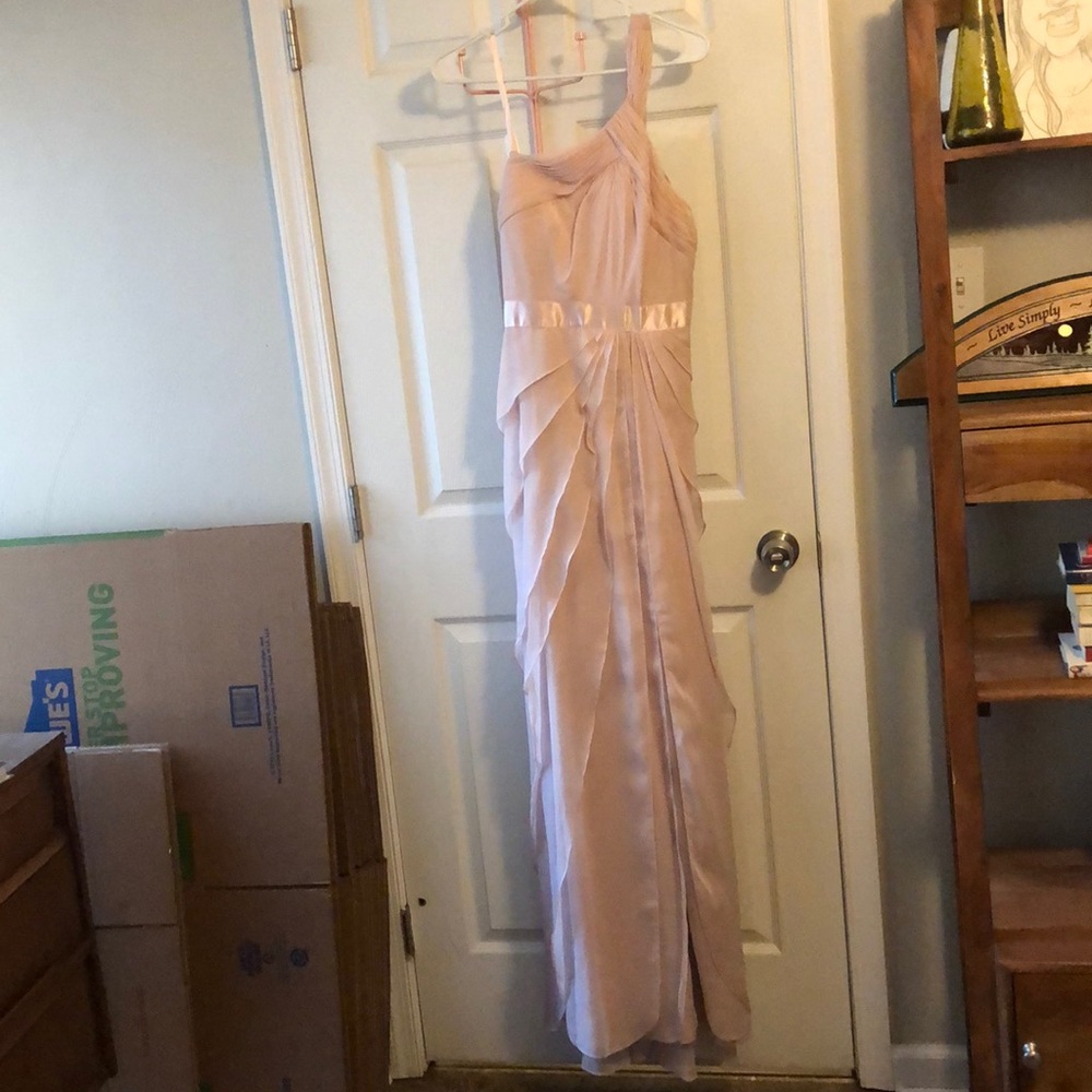 Adrianna Papell Blush One Shoulder Dress